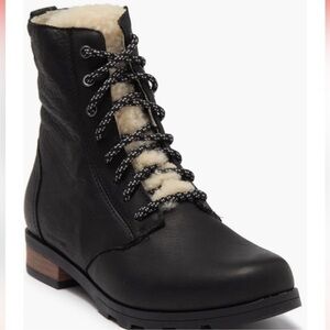 Sorel Emelie Genuine Shearling Short Lace-Up Boot (Women)